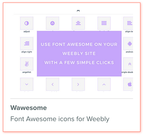 Font Awesome app for Weebly